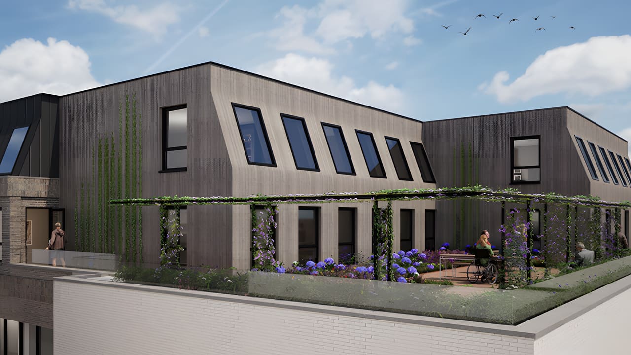 Optopping Heemskerk: houten opbouw met daktuin en streekeigen beplanting